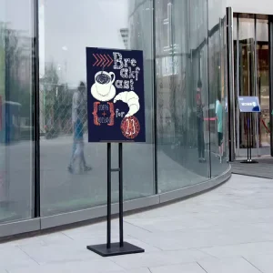 Adjustable KT Board Poster Stand Floor Display Rack with Clips Telescopic Sign Holder for Retail