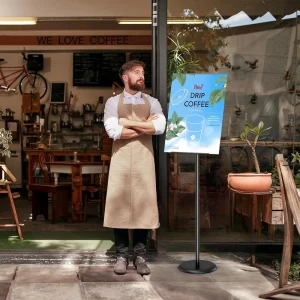 Adjustable Metal Floor-Standing Poster Sign Holder