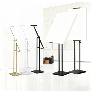 Adjustable Metal Traffic Sign Post Stand Eco Friendly Portable Floor Standing Modern Style Outdoor Advertising Poster Stand
