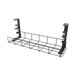Adjustable Metal Wire Under-Desk Cable Tray, No Drilling Required