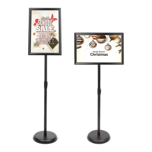Adjustable Pedestal Floor Sign Stand for Vertical or Horizontal Posters