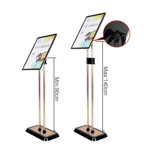 Adjustable Rotating A4/A3/A2 Aluminum Alloy Poster Stand Floor-Standing Display Sign Holder for Menu or Posters