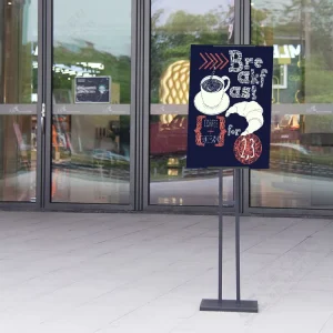 Adjustable Rotating Floor Poster Stand with Hanging Metal Frame and KT Board Holder