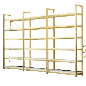 Adjustable Stainless Steel Frame Bookshelf Display Cabinet