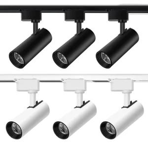 Adjustable Track Lights COB LED Track Lighting Black White Commercial Track Light Spotlights