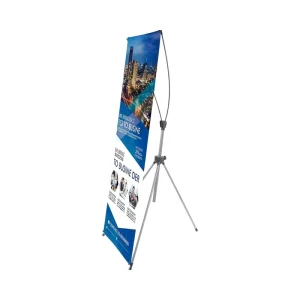 Adjustable Tripod X Banner Stand with Reinforced Block, Portable Travel Bag, 23 x 63 to 32 x 78 Inch