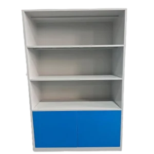 Adjustable White Metal Bookcase with Iron Shelves for Home Office, Living Room, and School Use