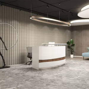 Adjustable Wood Reception Counter for Office Bar Hotel Living Room Supermarket Hospital Gym Mall School