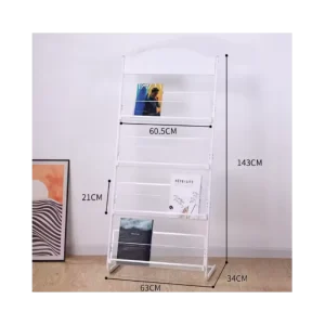 Advertising Brochure Display Stand Metal Newsstand Display Rack Material Storage Shelf