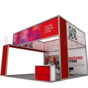 Advertising Kiosk Customized Portable Modular Aluminum Profile Tension Fabric Exhibition Booth Quick Assembly for Tradeshow