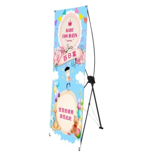 Advertising Promotional Trade Show Display Stand Portable Fiber Full Black X stand Matte X Banner for Advertising