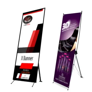 Advertising Promotional Trade Show Display Stand Portable Fiber X stand X Banner for Indoor Display