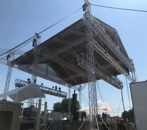 All-Weather Festival Stage with 290 x 290mm Aluminum Square Truss, 750kg Load Capacity