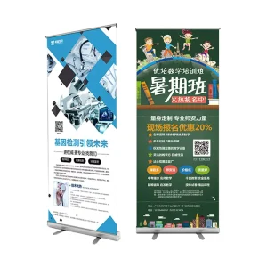 Alloy Tripod Roll Banner Stand Digital Printing Eco-Friendly UV Resistant Waterproof Exhibition Display