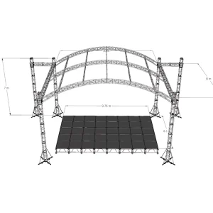 Aluminium Arc-Shaped Roof Truss System for Outdoor Event Stage Podium Concert Structural Lifting