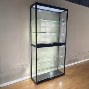 Aluminium Glass Tobacco Shop Wall Cabinet with LED Showcase