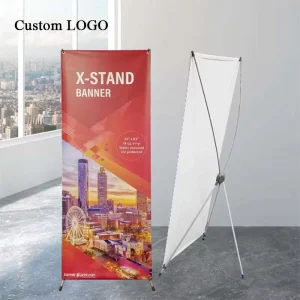 Aluminium Polyester Custom X Frame Banners Advertising Stands with Pop Up Tripod for Eco Friendly Events