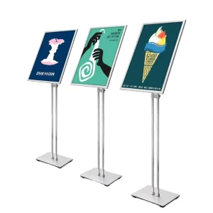 Aluminum Advertising Billboard Poster Floor Stand, Portable, Anti-Rust, Water-Resistant, and Easy Assembly
