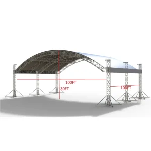 Aluminum Alloy Arc Roof Truss with Heavy Load Capacity and Modular Design for Live Music Performance Staging