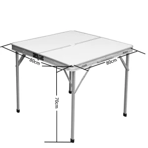 Aluminum Alloy Farmhouse Dining Outdoor Furniture Table and Chairs Set Foldable Square Picnic Table for Camping and School