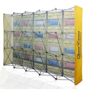 Aluminum Alloy Frame Pop-Up Banner Display Wall with Custom Size and High-Definition Printing for Weddings and Parties