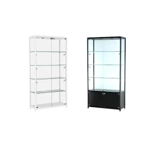 Aluminum Alloy Glass Display Cabinet with LED Lighting for Retail Shops and Exhibitions