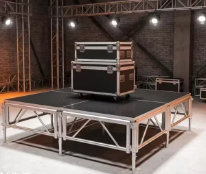 Aluminum Alloy Portable Stage Riser 4ft x 4ft Adjustable 500kg Load Capacity Quick Installation for Churches and Schools