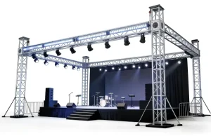 Aluminum Alloy Roof Truss System with Spigot Clamping Design, Black and Silver