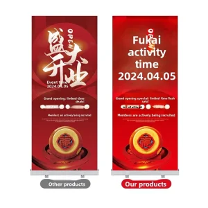 Aluminum Alloy Telescopic Roll-Up Display Stand Custom Poster Design Production Recruitment Billboard Vertical Floor Stand