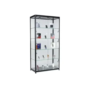 Aluminum Alloy Tempered Glass LED Display Cabinet for Jewelry and Perfume, Customizable Size