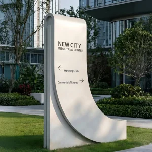 Aluminum Decorative Urban Landscape Wayfinding Signage Marketing Center Custom Luminous Outdoor Pylon Advertising Light