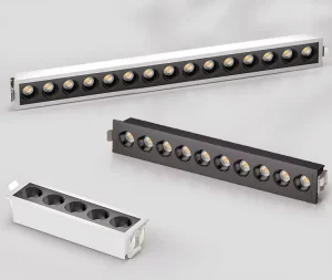Aluminum Embedded Strip Light Spotlight Grille LED Strip Lighting 5 x 2W White Outside Black Inside