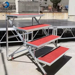 Aluminum Folding Assembly Stairs Portable Stage Stairs with Heavy Load Capacity Lightweight Modular Design for Choral Performances
