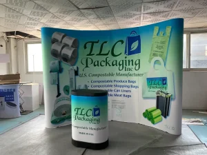 Aluminum Full-Color Waterproof Pop-up Display Stand with Curved Banner for Trade Shows