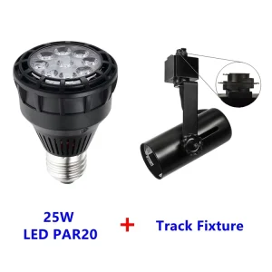 Aluminum LED PAR20 25W Spotlight E26/E27 Base 2700K-6500K Color Temperature 15-60° Beam CRI