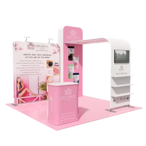 Aluminum Lightweight Portable Pop Up Backdrop Stand Dye Sublimation Fabric Banner Modular Standard Exhibition Booths Conference