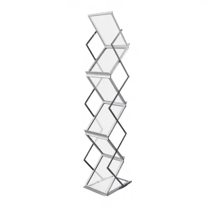 Aluminum Literature Rack and Brochure Holder with Acrylic Boxes, A3 A4