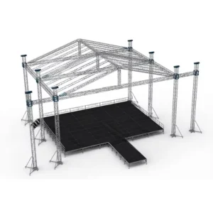 Aluminum Peaked Roof Truss System Mobile Event Stage for Concerts