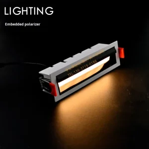 Aluminum Polarized LED Line Wall Washer 12W Embedded Grille Long Strip Light for Museum Display Cabinets