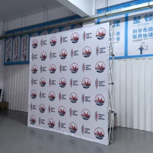 Aluminum Pole Frame Easy Assembly Red Pop-Up Advertising Exhibition Stand Display Trade Show Banner