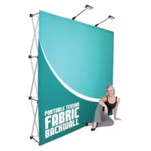Aluminum Pop-Up Banner Display Stand with Spotlight Support
