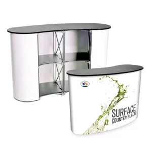 Aluminum Pop up Promotion Counter Banner Stand Portable Foldable Tasting Reception Desk for Event Exhibitions