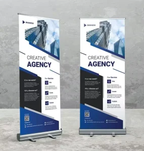 Aluminum Portable Adjustable Roll-Up Banner, Custom Design, Tool-Free Assembly