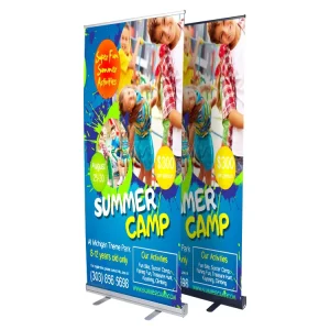Aluminum Portable PVC or PP Custom Print Roll-Up Banner Display Stand