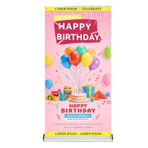 Aluminum Portable Retractable Roll-Up Banner Stand Scroll Banner Display Stand for Trade Show and Advertising