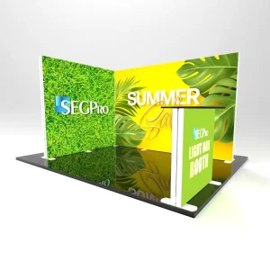 Aluminum Profile Modular LED Exhibition Booth Backlit Portable Polyester Fabric Tool Free Advertising Light Box