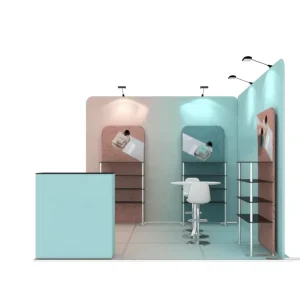 Aluminum Profile Portable Trade Show Booth with Tension Fabric Foldable Storage for Advertising Exhibition Display