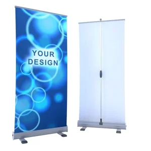 Aluminum Retractable Pull-Up Banner Backdrop Display with Polyester and PP Materials