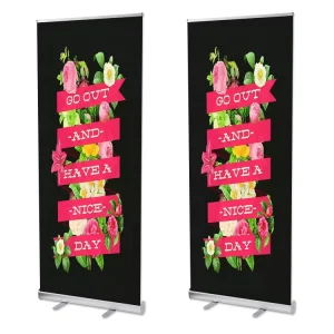 Aluminum Retractable Roll-Up Banner Display Stand 85x200cm Teardrop Roller Banner