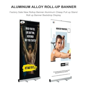 Aluminum Retractable Roll-Up Banner Stand for Business Promotion